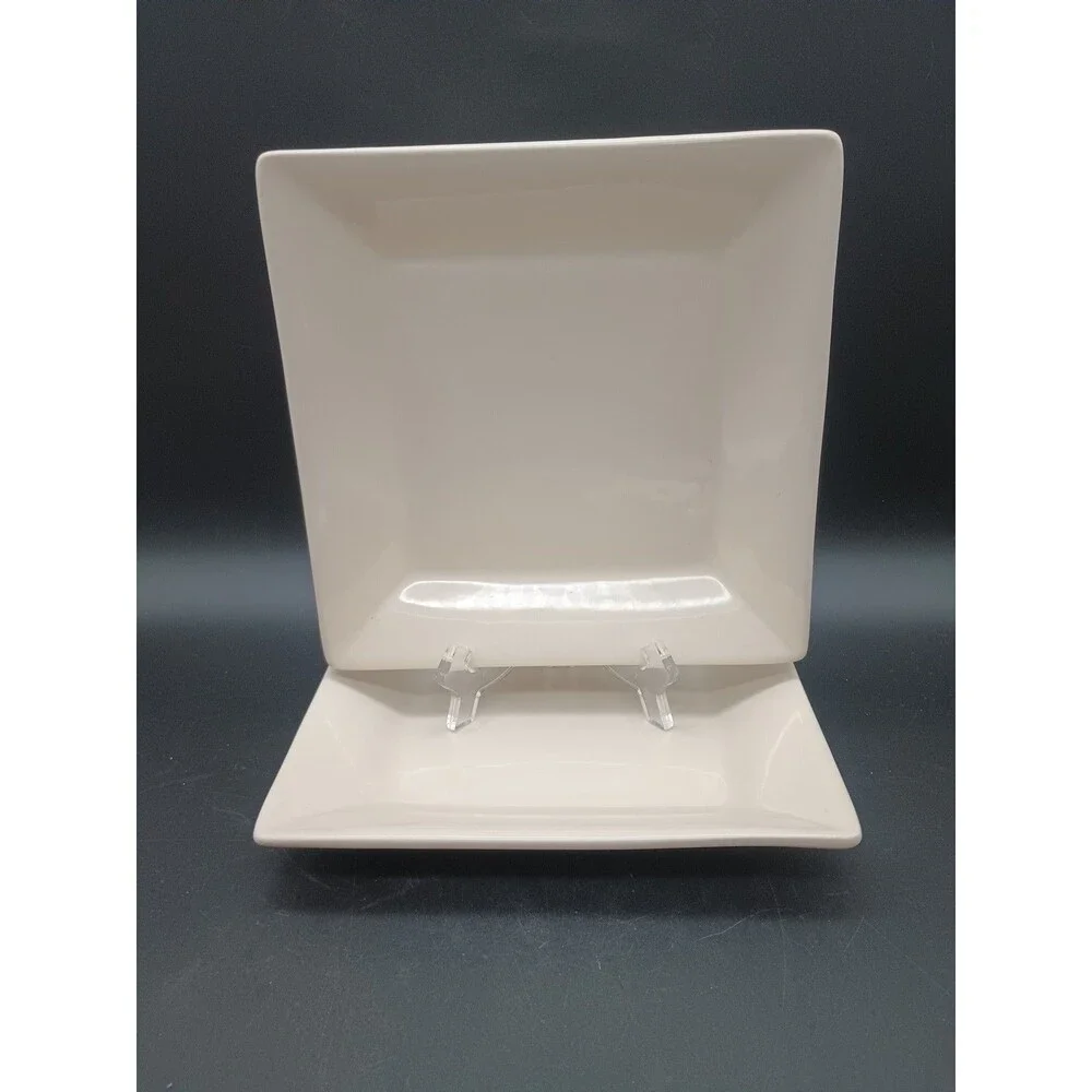 Pier 1 Essential Colours Square Salad Plates  Cream Set Of 2
